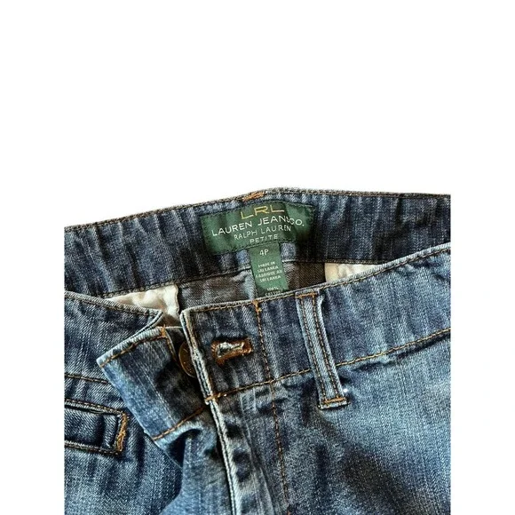 LRL Lauren Jeans Co Ralph Lauren Regular Wash Denim Straight Leg Jeans 4 Petite - Picture 7 of 7